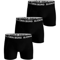 Björn Borg Boxershorts i Stretchig Bomu 3-Pack Svart Storek