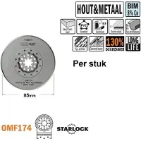 Cmt Halvrund segmentsågklinga OMF175 Wood&Metal Long Life; BIM; 85 mm