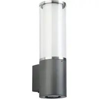 Albert Vägglampa utomhus Elettra, Aluminium / grå / zink, Rostfritt stål, Modern
