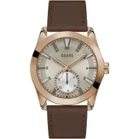 GUESS Analog klocka 'Greyson' brun / guld