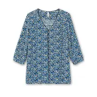 Sheego Blus marinblå / safir / saffran / vit
