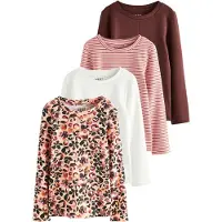 Next T-shirt beige / rostbrun / rosa / vit