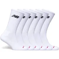 New Balance Strumpor Everyday Crew 6-pack - Vit/svart, storlek 35-38
