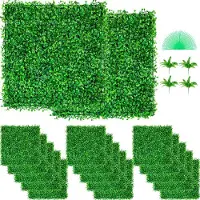 Vevor Konstgjord Buxbom Panel UV 48st konstgjord häck Konstgräs Bakgrund Vägg 10X10" 4cm buxbompaneler Konstgjord häck för Dekoration Avskildhet Staket Inomhus Utomhus Trädgård Bakgård
