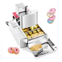 Vevor Kommersiell automatisk munkmaskin, 4 rader munktillverkningsutrustning, 240 st/timme elektrisk munkmaskin med hög effekt, automatisk fritös i rostfritt stål, med intelligent styrning