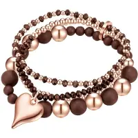 Lulu & Jane Armband brun / roséguld