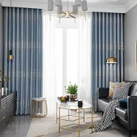 WTEMPO Mörkläggningsgardiner Nordic Simple Vardagsrum Sovrum Hem Isolering burspråk Gardinstång 250*270cm*2pcs blå