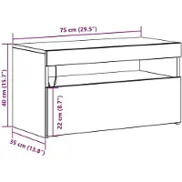 vidaXL TV-skåp Svart Ek 75 x 35 x 40 cm Konstruerat trä