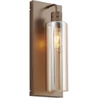 QAZQA Hotell Chic Vägglampa Mörkbrons med Bärnstensfärgat Glas - Stavelot