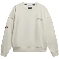 Superdry för kvinnor. W2012446A Athletic Relaxed Printed Crew Sweatshirt off-white (XS), Beige, Casual, Bomull