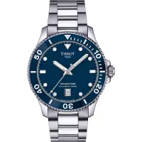 Tissot Seastar Serie Kvartsverk 300 Meter Vattentålig Klocka Herrklockor Blått Stål T120.410.11.041.00 Blue Dial blue
