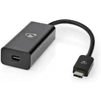 Nedis USB-C(tm) Adapter | USB 3.2 Gen 1 | USB-C(tm) Hane | Mini DisplayPort Hona | 8K@60Hz | 0.20 m | Rund | Nickelplaterad | PVC | Svart | Plastpåse