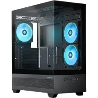 Chieftec VISTA GT-01B-OP datorchassi, Midi Tower, svart, härdat glas