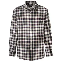 Pepe Jeans för män. PM3090825 Clermont marinblå skjorta (S), Casual, Bomull, Lång ärm, Marino