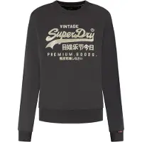 Superdry för kvinnor. W2012399A Sweatshirt utsmyckad Vintage Logo svart (S), Casual, Bomull