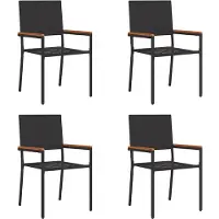 vidaXL Trädgårds stapelbara stolar 4 pcs Svart och Brunt