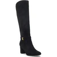 Ralph Lauren för kvinnor. 802967843001 Mate Poly läderstövlar svart (36), Hud, 5 till 8 cm, Zip, Casual
