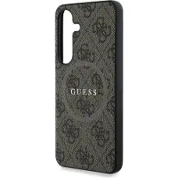 GUESS Läder 4G Färgad ring Classic Logo MagSafe Samsung Galaxy S25 fodral brun