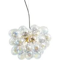 QAZQA Art Deco Pendellampa Guld med Regnbågsglas 50cm 8-ljus - Uvas