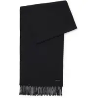 BOSS Italian-made scarf in wool with logo patch