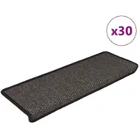vidaXL Trappmattor självhäftande sisal-look 30 st 65x21x4 cm antracit