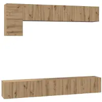 vidaXL TV-bänkset Väggmonterad 5 pcs Artisan Ek Konstruerat trä