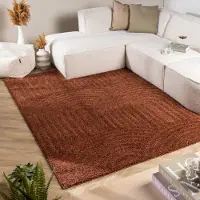 FRAAI Skandinavisk matta | Lova Arches terrakotta hos Volero | 230x330 cm | Polyester | Enfärgad | Rektangulär | Hög lugg