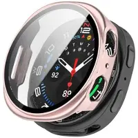 Mtp Products Samsung Galaxy Watch8 Plastskal med Härdat Glas Skärmskydd - 40mm - Rosa