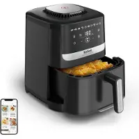 Tefal Easy Fry Silence EY5528E0, Varmluftsfritös, 5 l, 40 ° C, 220 ° C, Single, Svart, Rostfritt stål
