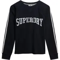 Superdry för kvinnor. W6012134A Athletic Essentials Graphic Sweatshirt marinblå (M), Casual, Bomull, Lång ärm, Marino