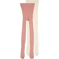 Minymo Strumpbyxor - 2-pack - Ash Rose m. Blommor - - 116/122 - Strumpbyxor