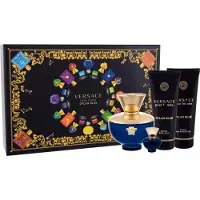 Versace Dylan Blue pour Femme Presentset eau de parfum 100 ml, kroppslotion 100 ml, duschgel 100 ml och eau de parfum i miniatyr