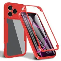 Mtp Products iPhone 17 Pro Max 360 Skydds Skal - Röd / Klar