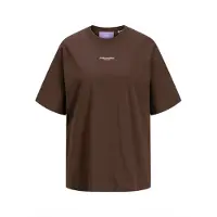 JJXX T-shirt 'JXSTUDIO VESTERBRO' mörkbrun / vit