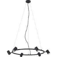 QAZQA Modern pendellampa svart 6-ljus - Jeana Circle