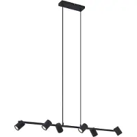 QAZQA Modern pendellampa svart 6-ljus - Jeana Straight