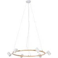 QAZQA Smart taklampa trä med vit rund 6-ljus inkl. WiFi GU10 - Jeana Circle