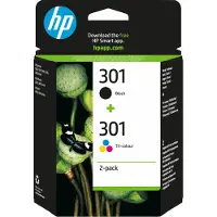 HP 301 (N9J72AE) svart + färg bläckpatron 2-pack (original)