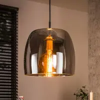 Zijlstra Glas pendellampa Philippa, dimbar, Aluminium / grå / zink, Vardagsrum / matsal, Glas, Modern, Pendellampa