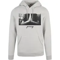 Mister tee Sweatshirt 'Pray' ljusgrå / svart / vit