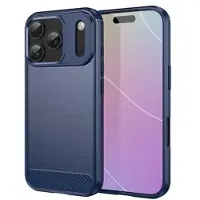 Mtp Products iPhone 17 Pro Borstat TPU Skal - Kolfiber - Blå