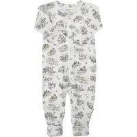 Joha Onesie - Ull/Silke - Off White m. Träd - - 100 - Onesie