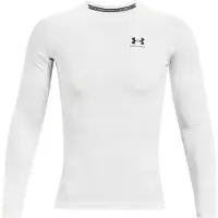 Under Armour Herr Armour HeatGear Kompressions T-shirt med lång ärm, Vit/Black, X-Small