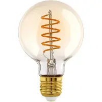 Eglo E27 LED G80 bärnstensfärgad globlampa med spiral och varmt vitt ljus