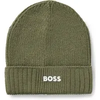 BOSS Kids' beanie hat with rubber-print logo