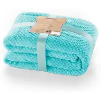 Numatic Style Filt turkos präglad jacquard stil modern 70x150