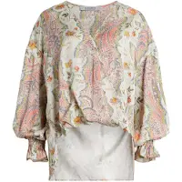 AllSaints Blus 'PENNY CASCADE' marinblå / grön / orange / vit