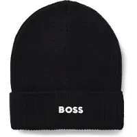 BOSS Kids' beanie hat with rubber-print logo