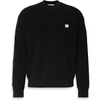 Calvin Klein Jeans Tröja 'Monologo Waffle' svart