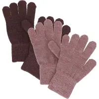 CeLaVi Handskar - Ull/Polyester - 2-pack - Rose Brown m. Glitter - - 3-6 år (98-116) - Handskar